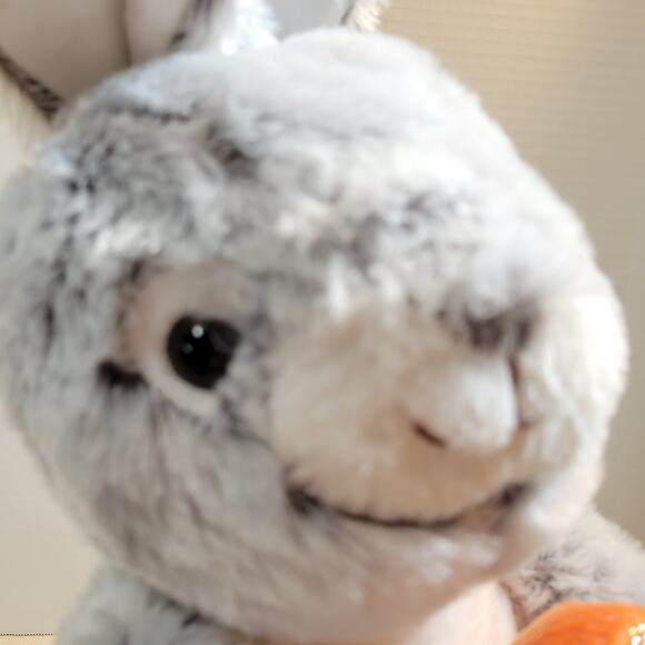 Gray Plush Bunny Rabbit 17” Holding Carrot Soft Toy Stuffed Animal Cute Gift - Picture 16 of 16